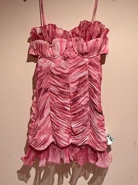 ASOS LUXE NWT pink ruffle party dress